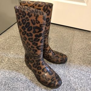 Leopard Print Coach Rain Boots
